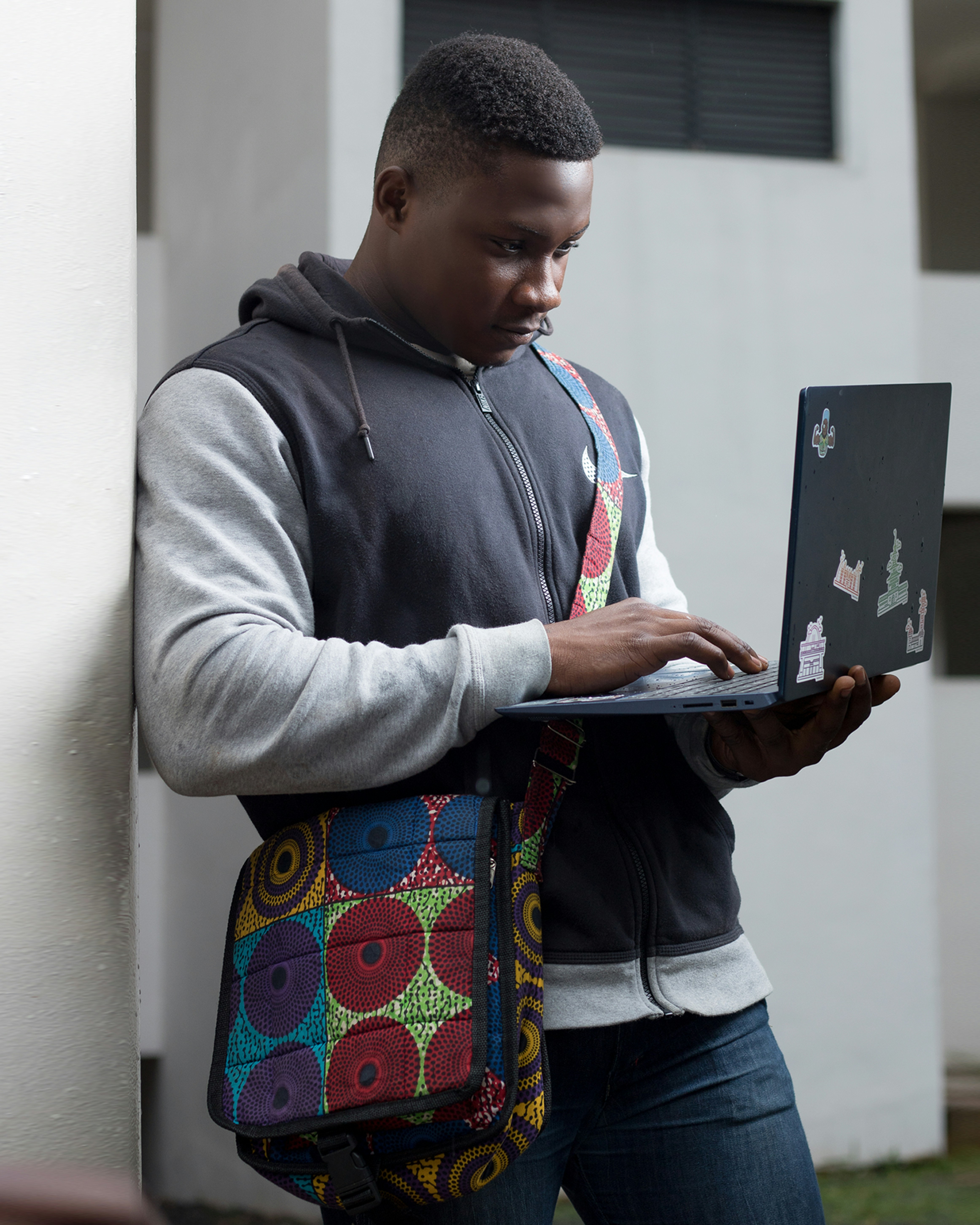 Person working on a laptop in Nairobi earning money online